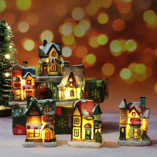 Christmas Resin House Night Light