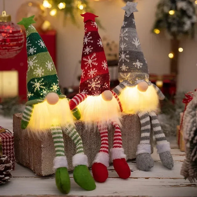 LED Christmas Gnome Plush Ornament