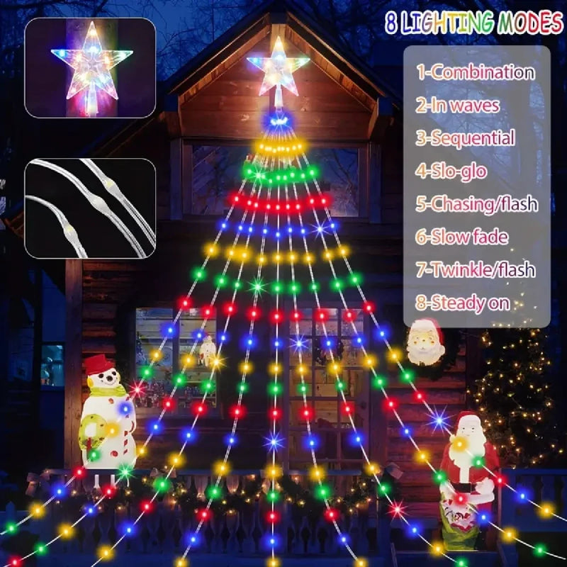 Star Waterfall Christmas String Lights