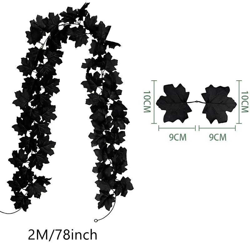 200CM Autumn Artificial Maple Leaf Wreath Fake Leaf Plant Vine