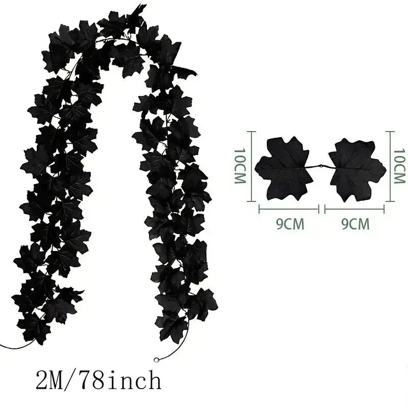 200CM Autumn Artificial Maple Leaf Wreath Fake Leaf Plant Vine