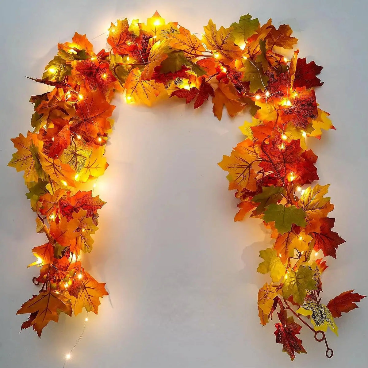 200CM Autumn Artificial Maple Leaf Wreath Fake Leaf Plant Vine